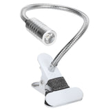 USB Powered ClipOn Desk Lamp Home LED Reading Flexible Table Lamp Silver Warm Light