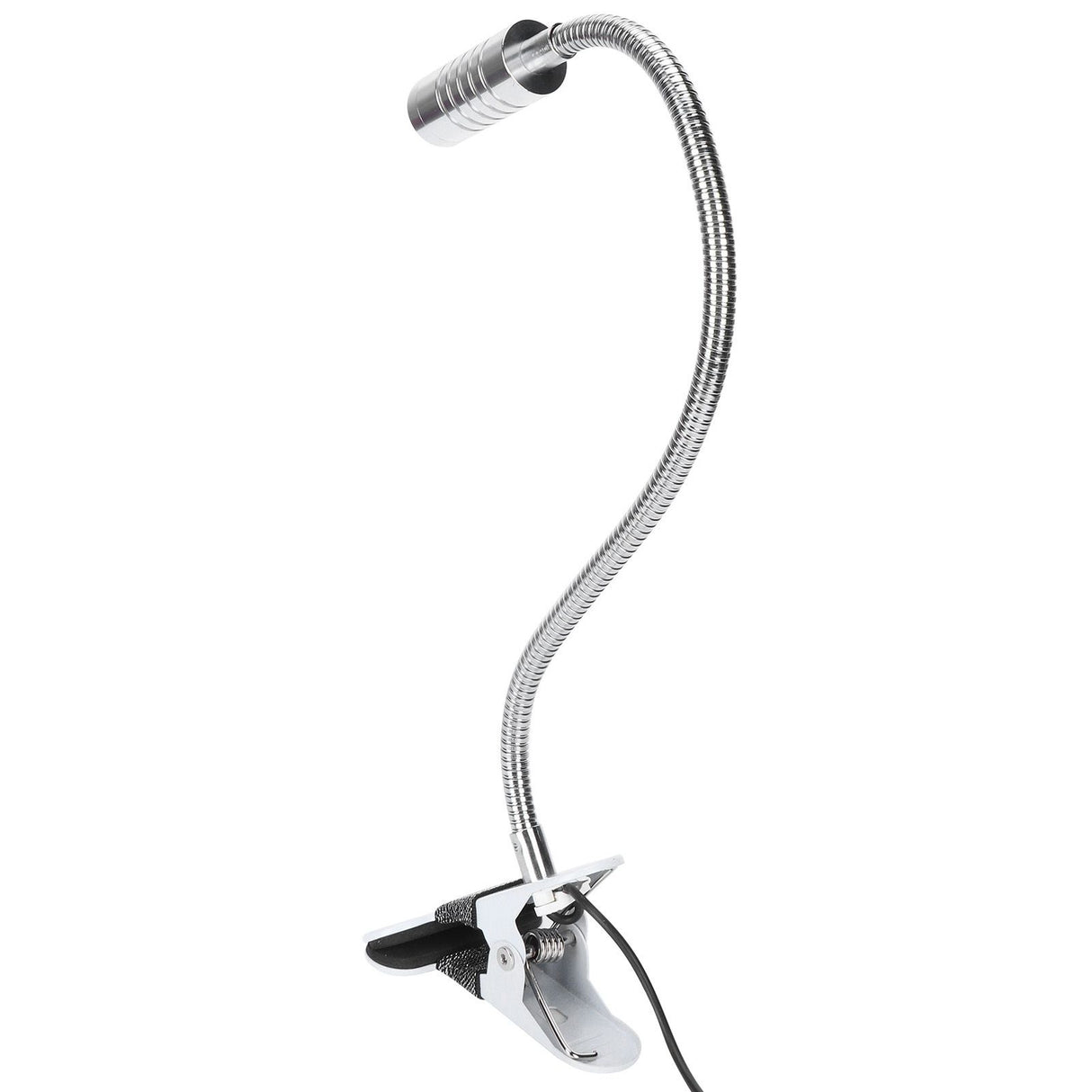 USB Powered ClipOn Desk Lamp Home LED Reading Flexible Table Lamp Silver Warm Light
