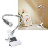 USB Powered ClipOn Desk Lamp Home LED Reading Flexible Table Lamp Silver Warm Light - Extra Image