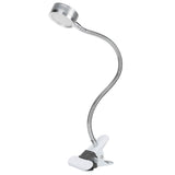 Clamp Light USB Warm Cold Color Temperature 360 Degrees Adjustable Gooseneck Light (Silver) - Front View