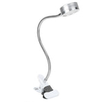 Clamp Light USB Warm Cold Color Temperature 360 Degrees Adjustable Gooseneck Light (Silver)