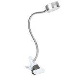 Clamp Light USB Warm Cold Color Temperature 360 Degrees Adjustable Gooseneck Light (Silver) - Side View