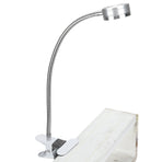 Clamp Light USB Warm Cold Color Temperature 360 Degrees Adjustable Gooseneck Light (Silver)