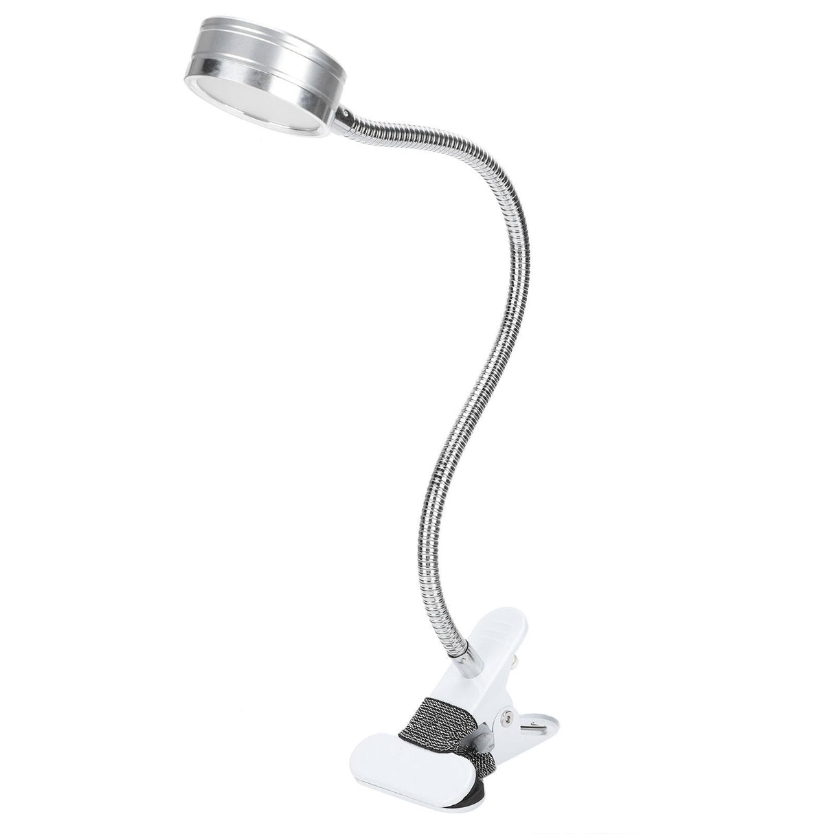 Clamp Light USB Warm Cold Color Temperature 360 Degrees Adjustable Gooseneck Light (Silver)