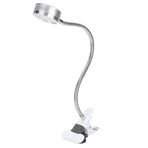 Clamp Light USB Warm Cold Color Temperature 360 Degrees Adjustable Gooseneck Light (Silver)