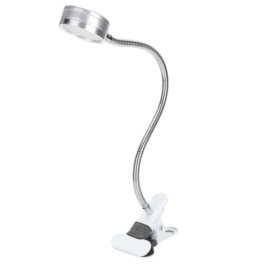 Clamp Light USB Warm Cold Color Temperature 360 Degrees Adjustable Gooseneck Light (Silver)