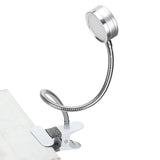 Clamp Light USB Warm Cold Color Temperature 360 Degrees Adjustable Gooseneck Light (Silver) - Low Angle