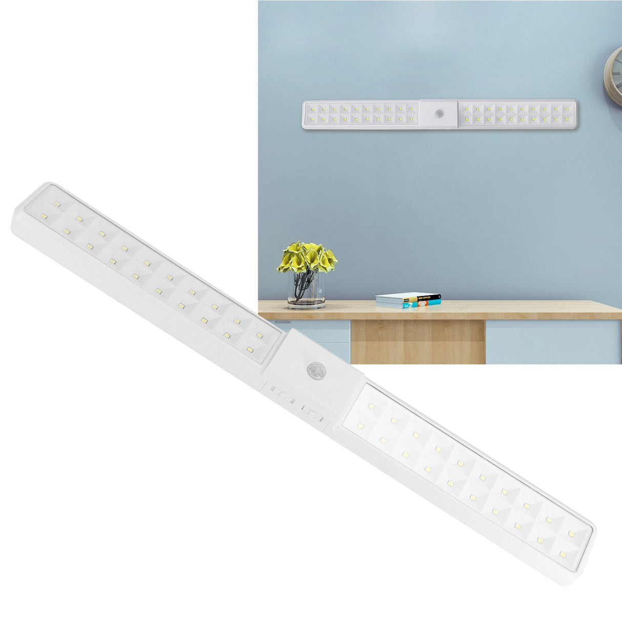 LED Motion Sensor Light Photosensitive Cabinet Lighting Infrared Induction Night Lamp White