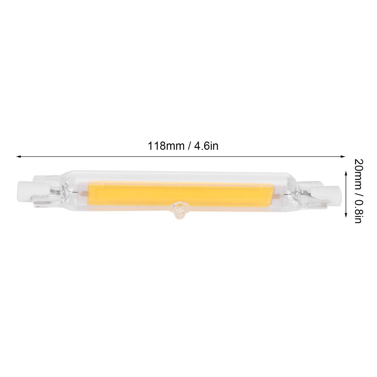 2Pcs R7S Light Bulb COB 15W Double Ended Light Source 118mm Flood Light Accessory 220VWarm White 3000K