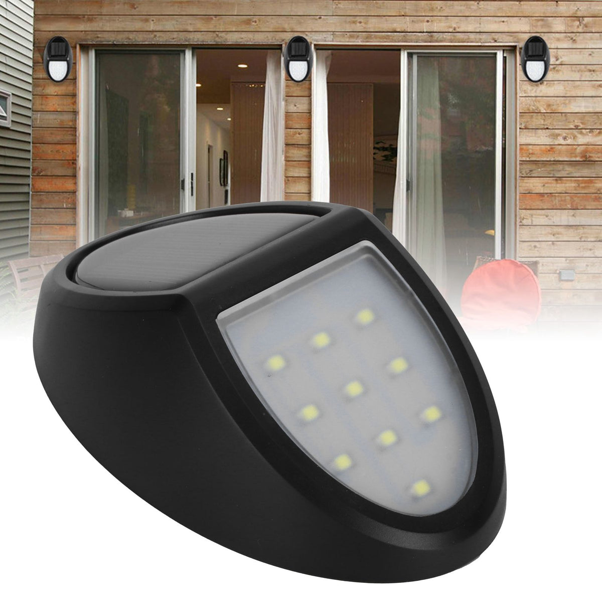 Solar Power Light IP65 Waterproof Wall Lamp for Garden Patio Balcony Decoration White Light