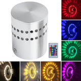 3W RGB Spiral LED Wall Light Ceiling Lamp Remote Control Wall Lamp for Hallway AC 85-265V