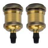 2PCS Vintage Lamp Socket Retro Aluminum Lamp Holder DIY Accessories for E26/27 Vintage BulbsYellow Bronze - Front View