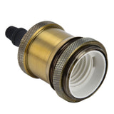 2PCS Vintage Lamp Socket Retro Aluminum Lamp Holder DIY Accessories for E26/27 Vintage BulbsYellow Bronze