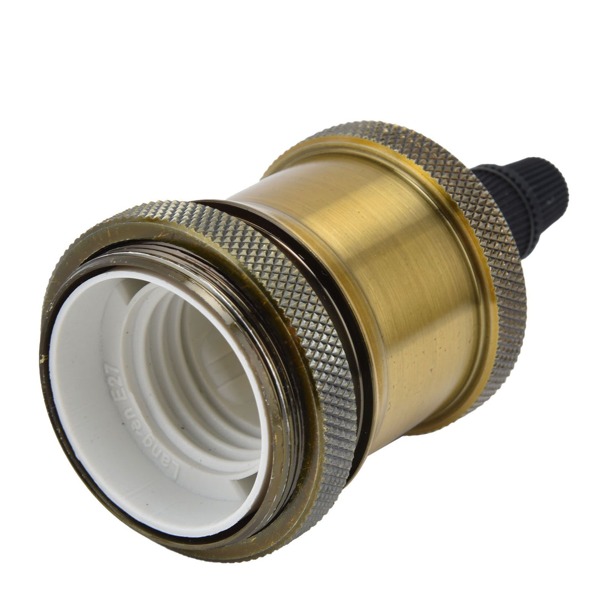 2PCS Vintage Lamp Socket Retro Aluminum Lamp Holder DIY Accessories for E26/27 Vintage BulbsYellow Bronze