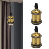 2PCS Vintage Lamp Socket Retro Aluminum Lamp Holder DIY Accessories for E26/27 Vintage BulbsYellow Bronze - Extra Image