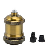 2PCS Vintage Lamp Socket Retro Aluminum Lamp Holder DIY Accessories for E26/27 Vintage BulbsYellow Bronze - Extra Image