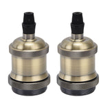 2PCS Vintage Lamp Socket Retro Aluminum Lamp Holder DIY Accessories for E26/27 Vintage BulbsGreen Bronze
