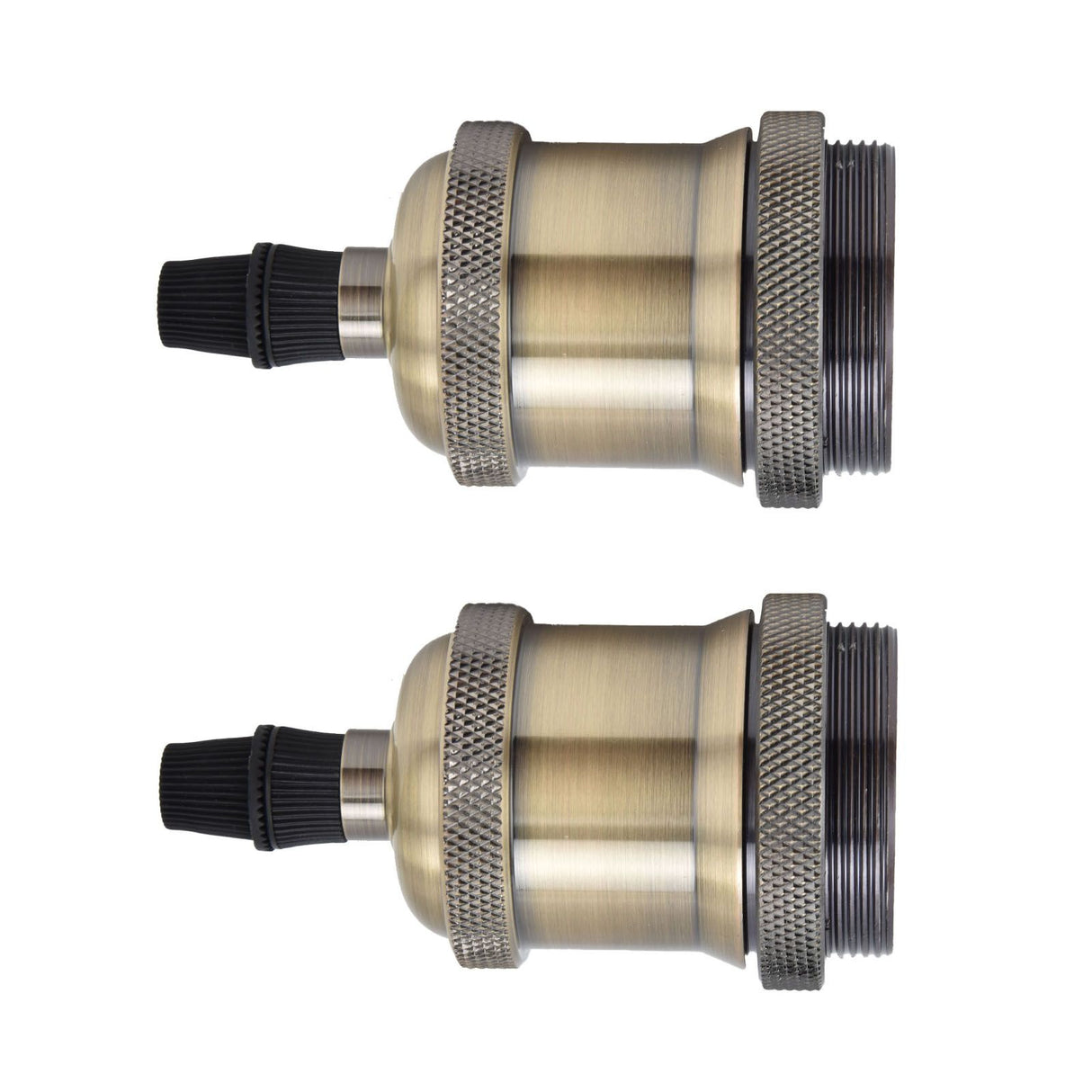 2PCS Vintage Lamp Socket Retro Aluminum Lamp Holder DIY Accessories for E26/27 Vintage BulbsGreen Bronze