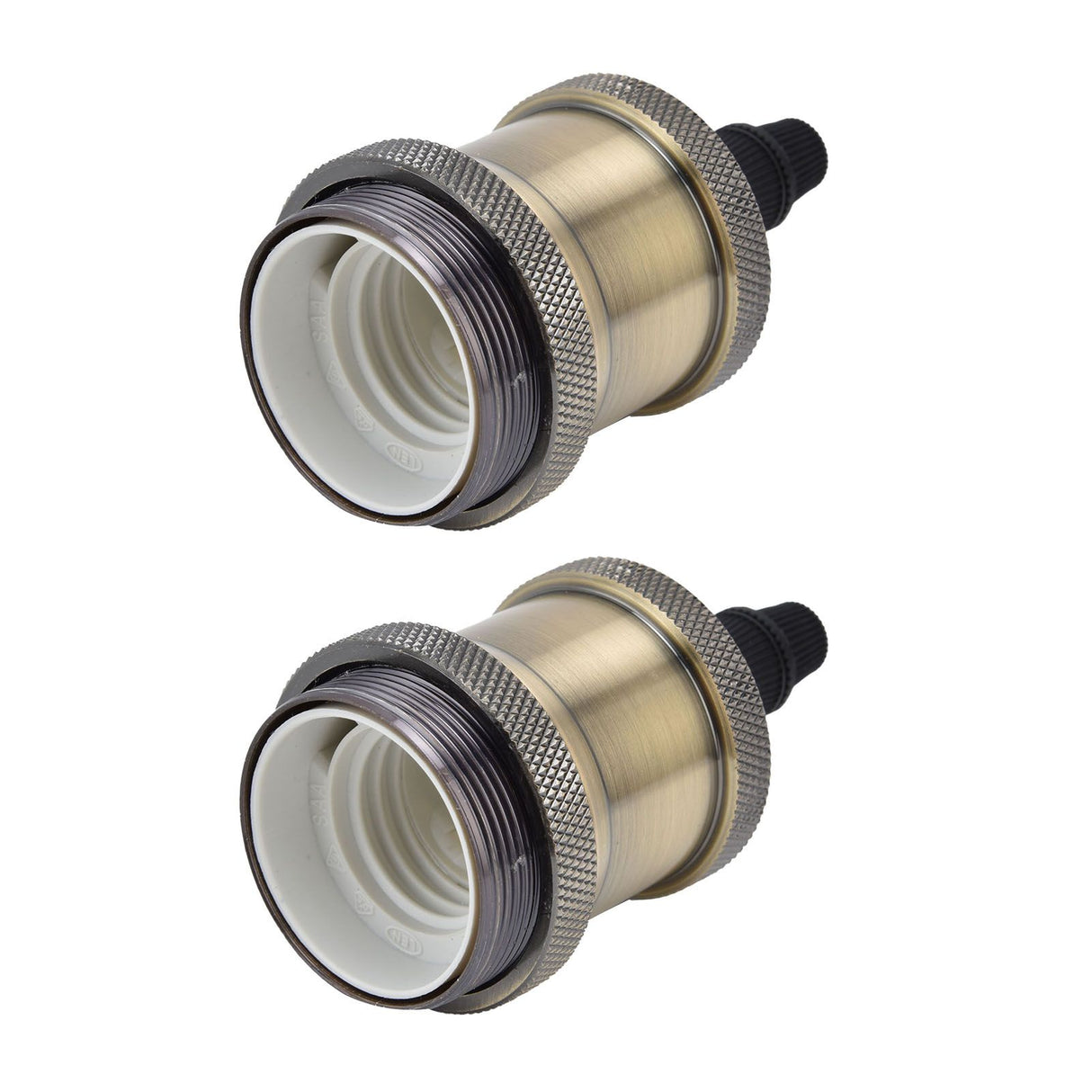 2PCS Vintage Lamp Socket Retro Aluminum Lamp Holder DIY Accessories for E26/27 Vintage BulbsGreen Bronze