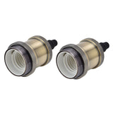 2PCS Vintage Lamp Socket Retro Aluminum Lamp Holder DIY Accessories for E26/27 Vintage BulbsGreen Bronze