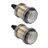 2PCS Vintage Lamp Socket Retro Aluminum Lamp Holder DIY Accessories for E26/27 Vintage BulbsGreen Bronze