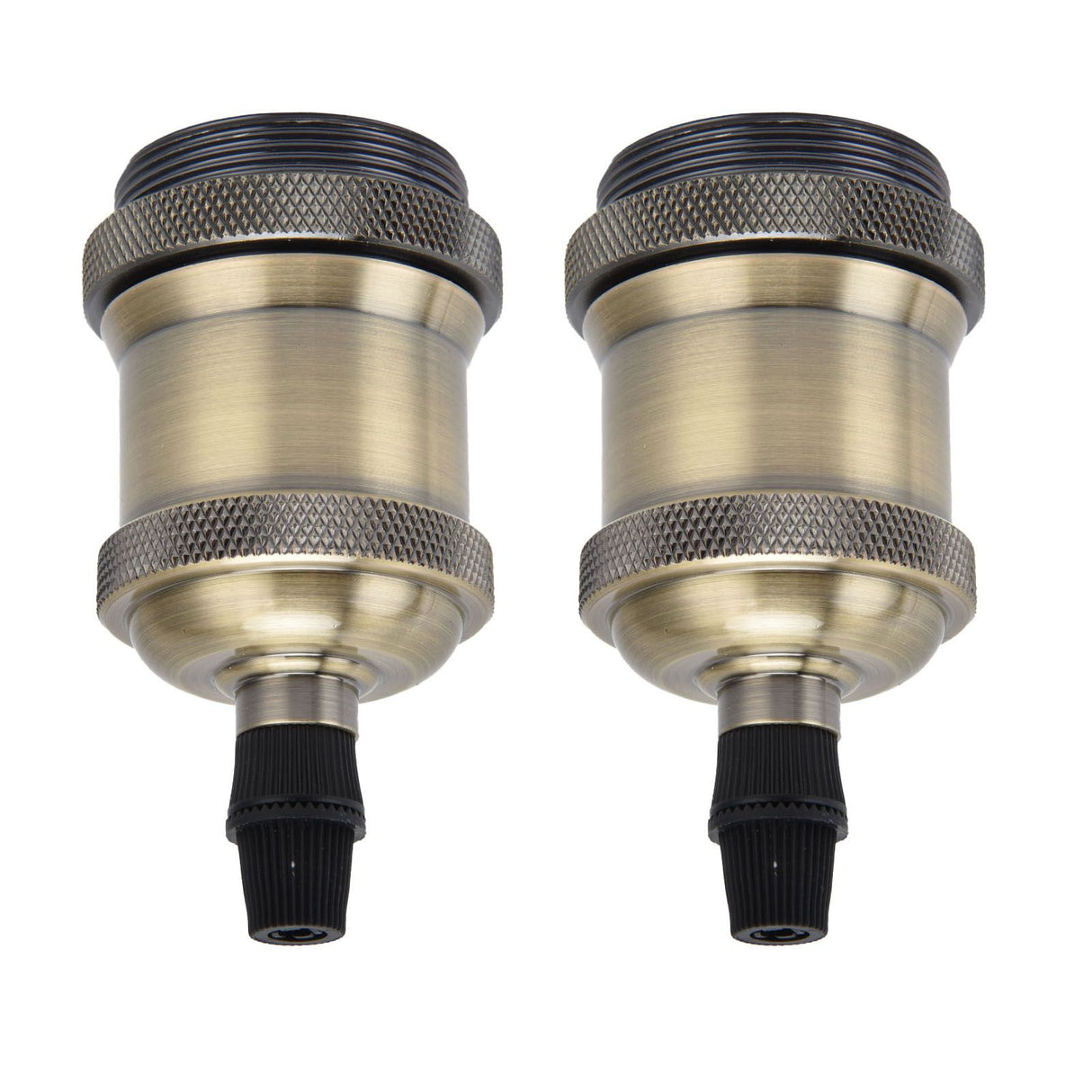 2PCS Vintage Lamp Socket Retro Aluminum Lamp Holder DIY Accessories for E26/27 Vintage BulbsGreen Bronze