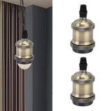 2PCS Vintage Lamp Socket Retro Aluminum Lamp Holder DIY Accessories for E26/27 Vintage BulbsGreen Bronze - Extra Image