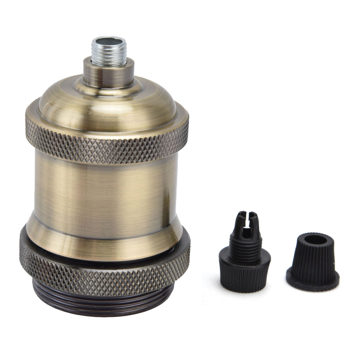 2PCS Vintage Lamp Socket Retro Aluminum Lamp Holder DIY Accessories for E26/27 Vintage BulbsGreen Bronze