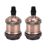 2PCS Vintage Lamp Socket Retro Aluminum Lamp Holder DIY Accessories for E26/27 Vintage BulbsRed Bronze