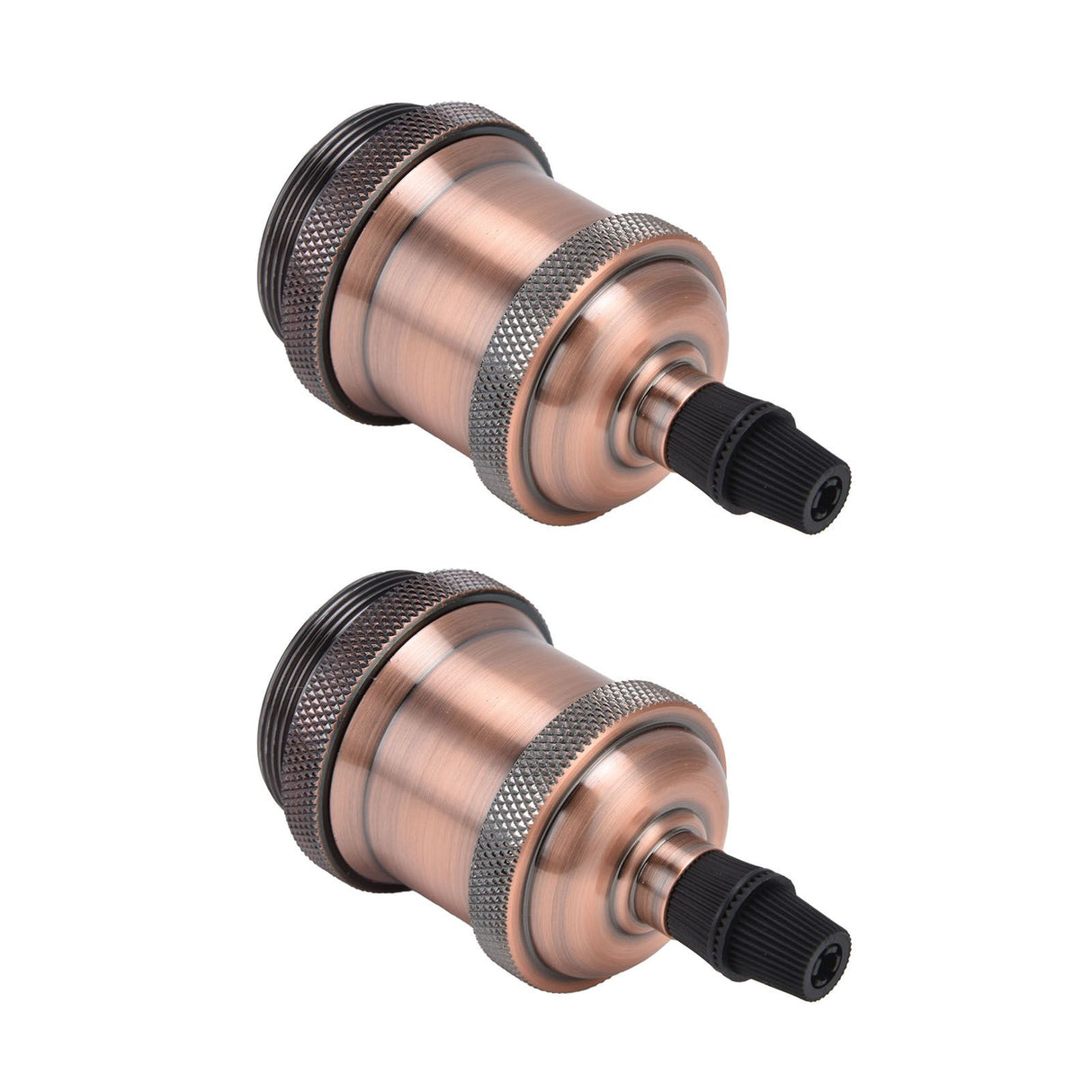 2PCS Vintage Lamp Socket Retro Aluminum Lamp Holder DIY Accessories for E26/27 Vintage BulbsRed Bronze