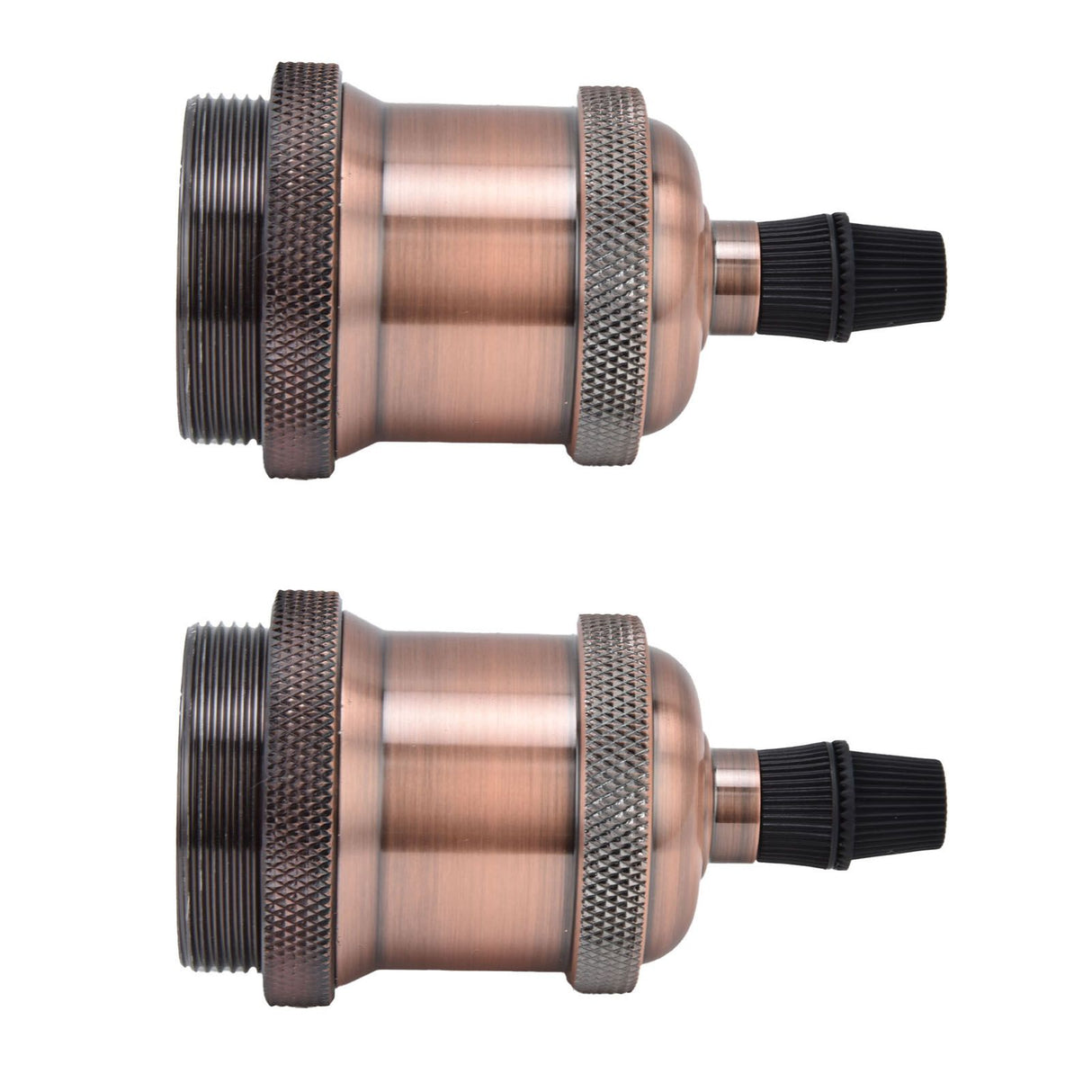 2PCS Vintage Lamp Socket Retro Aluminum Lamp Holder DIY Accessories for E26/27 Vintage BulbsRed Bronze