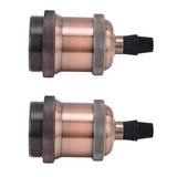 2PCS Vintage Lamp Socket Retro Aluminum Lamp Holder DIY Accessories for E26/27 Vintage BulbsRed Bronze - Rear View