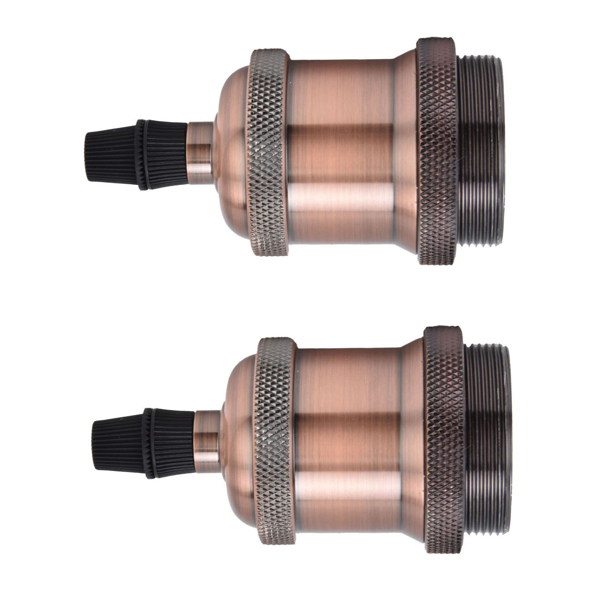 2PCS Vintage Lamp Socket Retro Aluminum Lamp Holder DIY Accessories for E26/27 Vintage BulbsRed Bronze