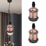 2PCS Vintage Lamp Socket Retro Aluminum Lamp Holder DIY Accessories for E26/27 Vintage BulbsRed Bronze - Extra Image