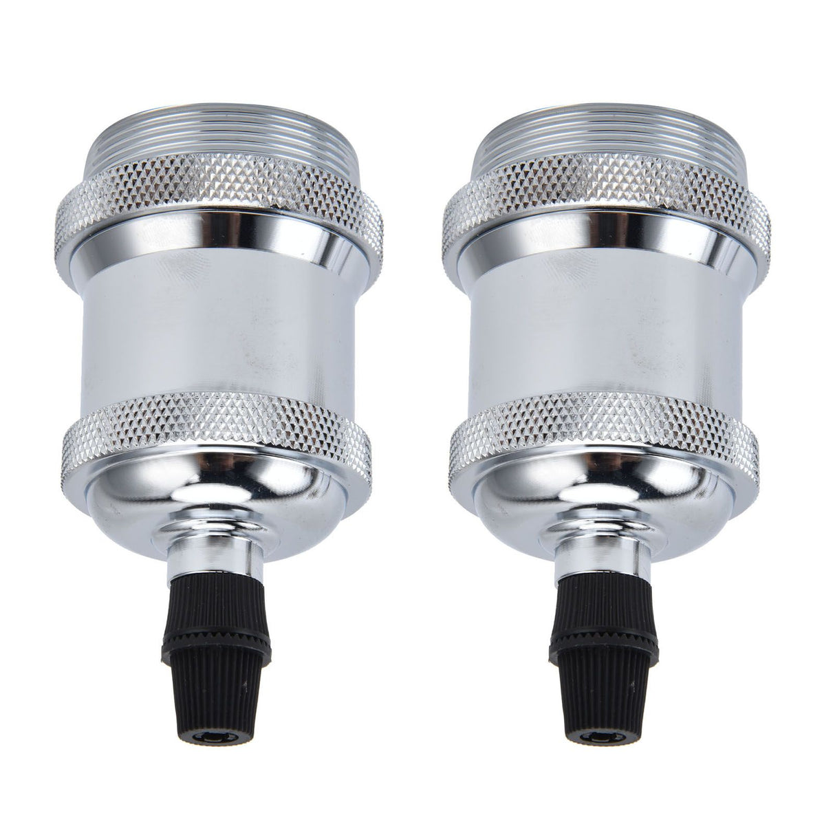 2PCS Vintage Lamp Socket Retro Aluminum Lamp Holder DIY Accessories for E26/27 Vintage BulbsSilver