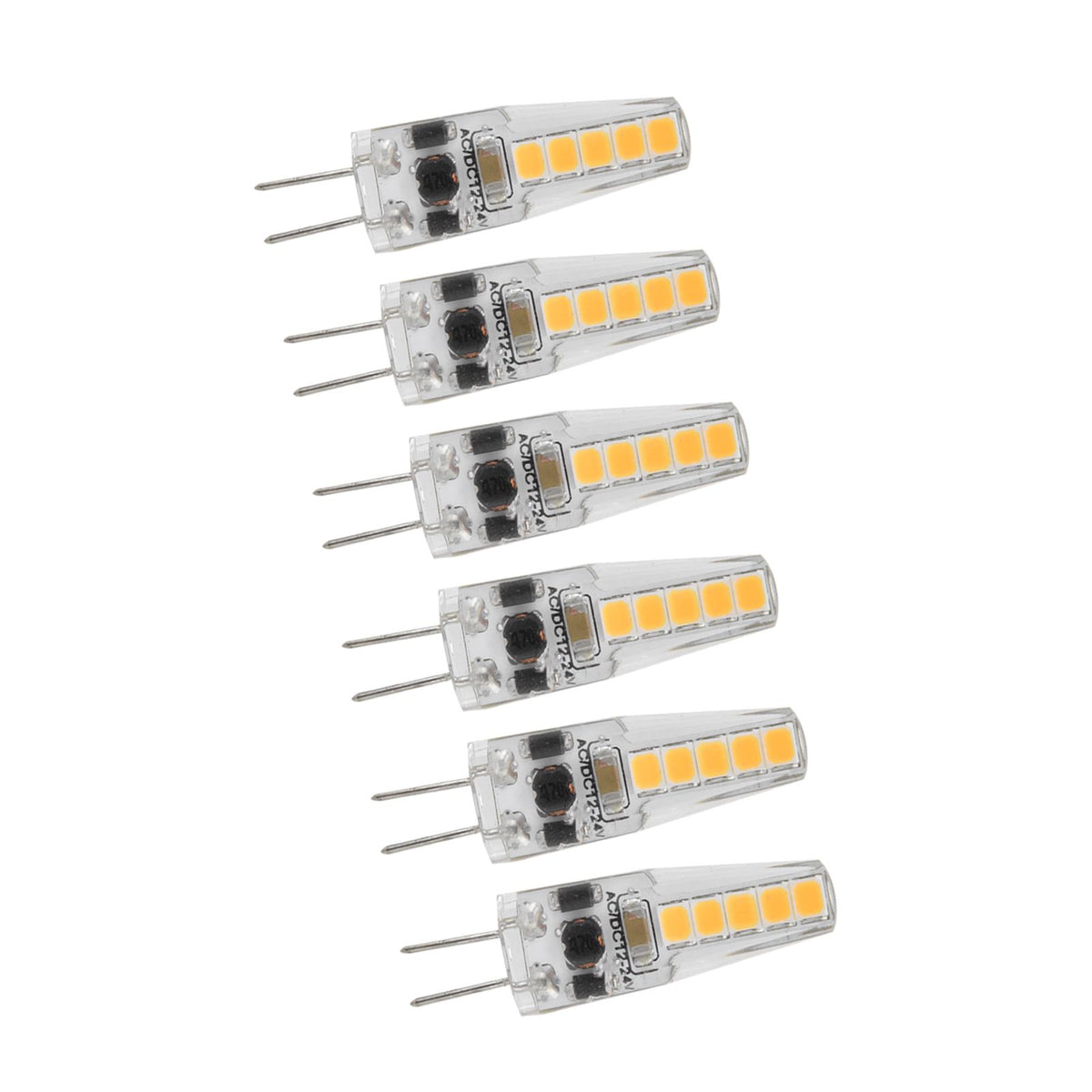10pcs G4 LED Bulbs 2W Bi Pin Base Dimmable Bulbs for Chandelier Ceiling Lamp Table Lamp Warm White 3000K AC 12‑24V