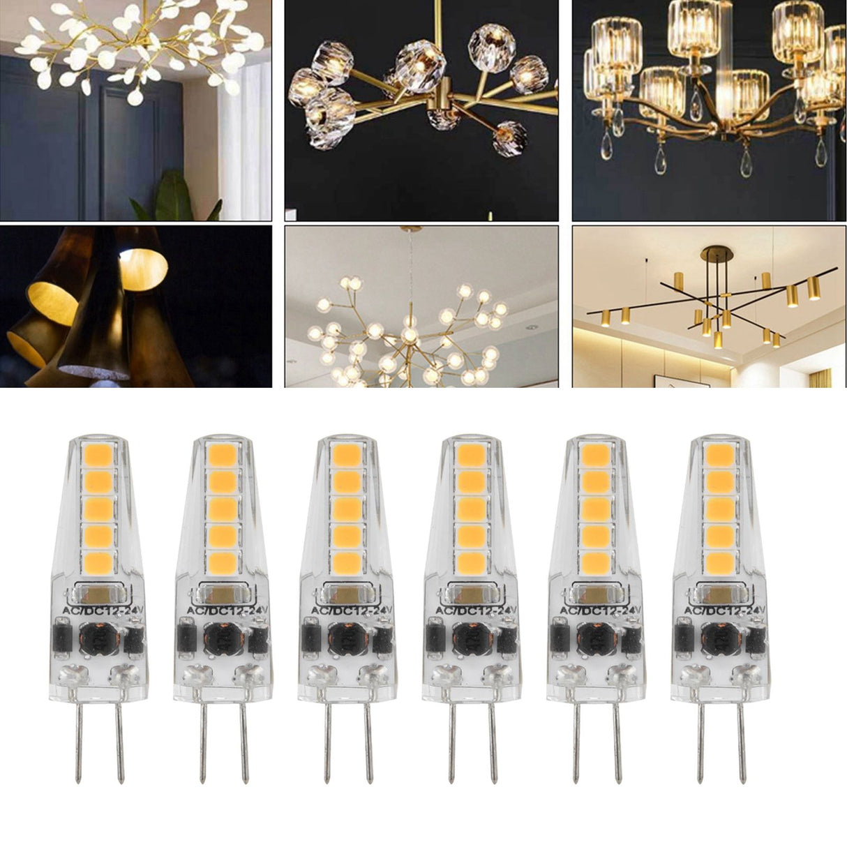 10pcs G4 LED Bulbs 2W Bi Pin Base Dimmable Bulbs for Chandelier Ceiling Lamp Table Lamp Warm White 3000K AC 12‑24V