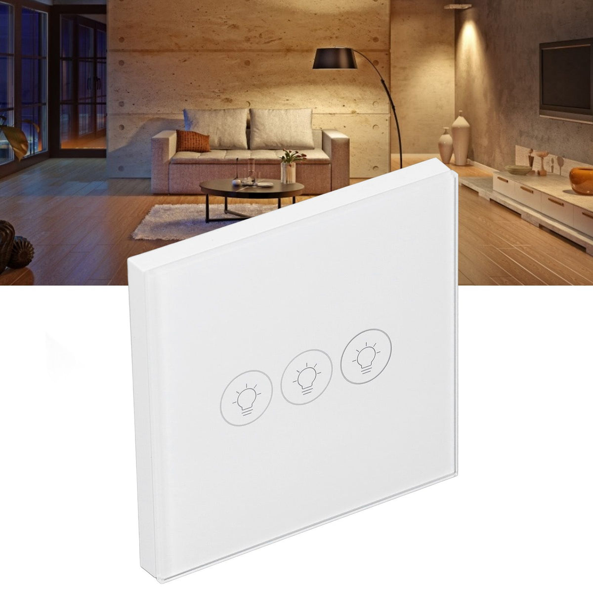 WiFi Touch Light Switch Voice Control Dimmable Smart Wall Touch Switch with Timer for Tuya 90‑250V