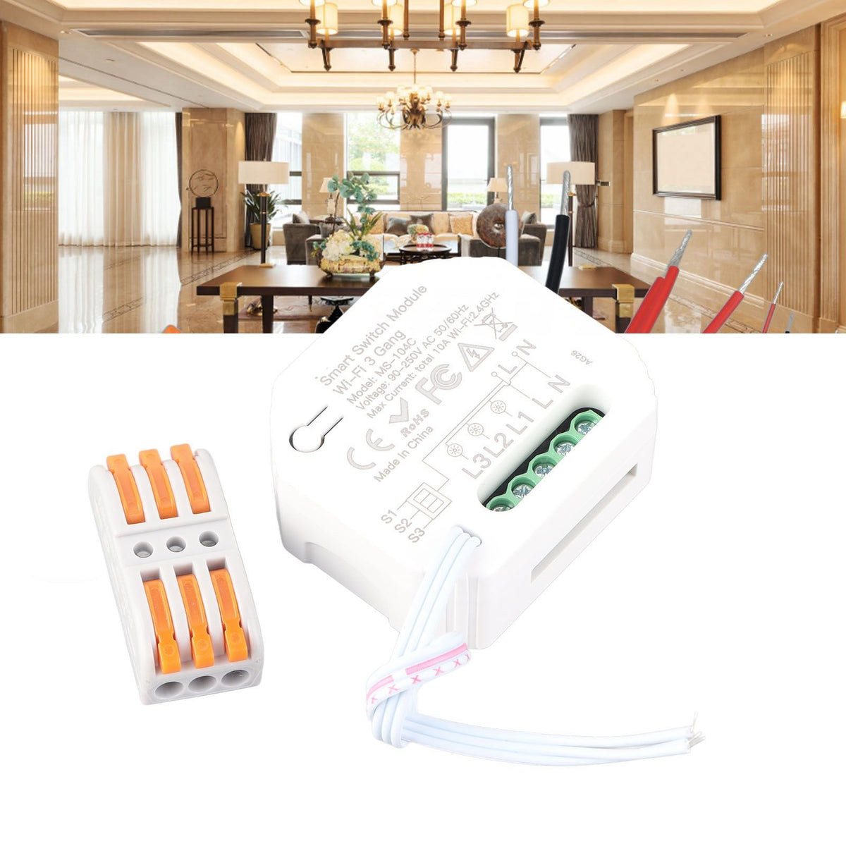 Smart Light Switch Module WiFi Home Light Switch Control 3 Gang Wireless Support Smart Speaker for Tuya