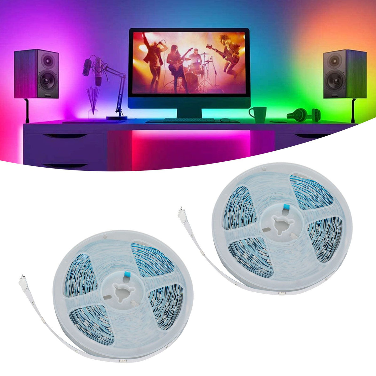 LED RGB Strip Light 5V Button Control Tape Light Color Changing USB Powered Strip Light For Bedroom20m / 65.6ft