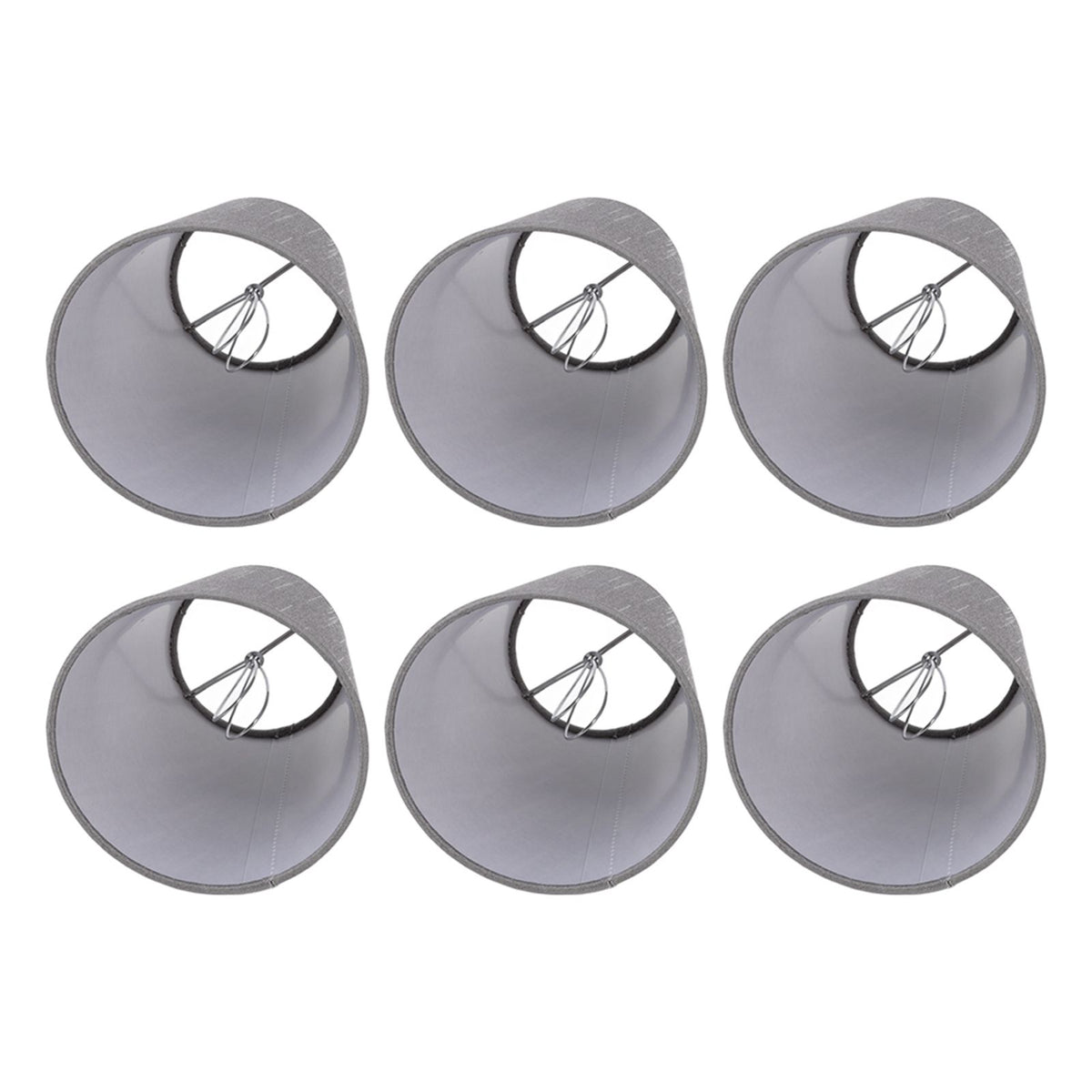 6 Pcs Cloth Lamp Shade Good Light Transmission E14 Candle Bulb Lamp Cover Classic Fabric Lampshade for Bedroom