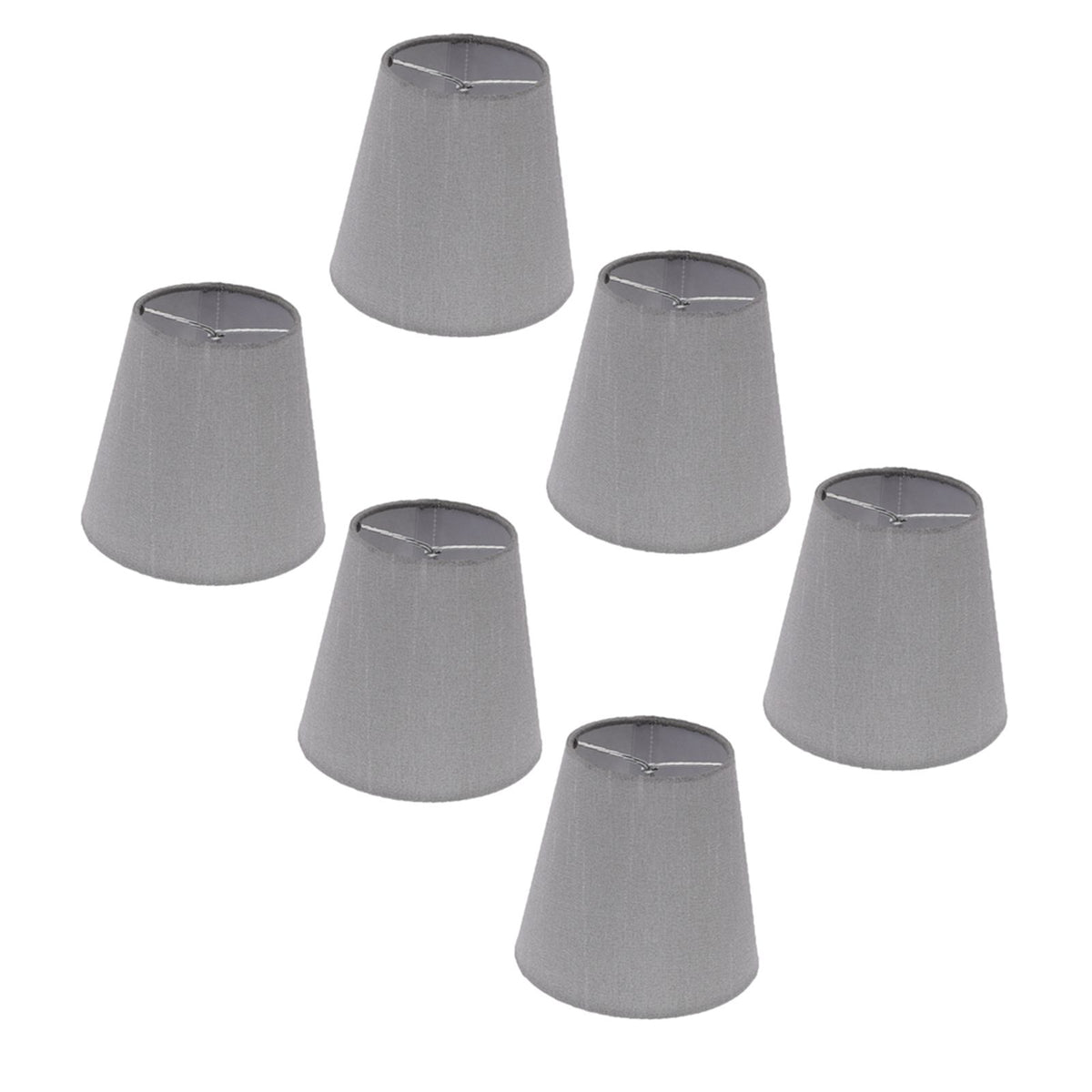 6 Pcs Cloth Lamp Shade Good Light Transmission E14 Candle Bulb Lamp Cover Classic Fabric Lampshade for Bedroom