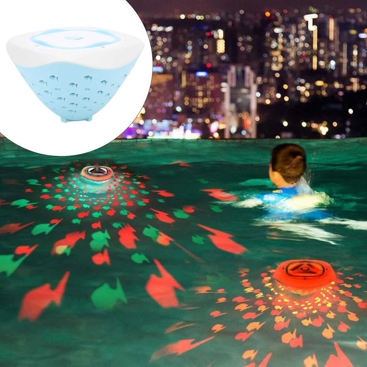 LED Bathtub Projector Light Waterproof Floating Swim Pool Lights Underwater Bath Pool Light