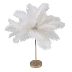 Feather Table Lamp Touch Switch USB Ostrich Feather Lamp 3 Color Dimming Desk Lamp with Gold Metal Base 30pcs Feather