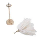 Feather Table Lamp Touch Switch USB Ostrich Feather Lamp 3 Color Dimming Desk Lamp with Gold Metal Base 30pcs Feather - Close-Up Angle