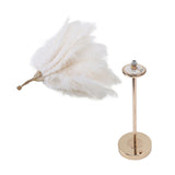 Feather Table Lamp Touch Switch USB Ostrich Feather Lamp 3 Color Dimming Desk Lamp with Gold Metal Base 30pcs Feather - Extra Image