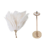 Feather Table Lamp Touch Switch USB Ostrich Feather Lamp 3 Color Dimming Desk Lamp with Gold Metal Base 30pcs Feather