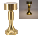 LED Table Lamp Rechargeable Battery Gold High Brightness Electroplating Drawing Process Impact Resistance Night Light B742 - Close-Up Angle