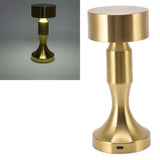 LED Table Lamp Rechargeable Battery Gold High Brightness Electroplating Drawing Process Impact Resistance Night Light B742 - Low Angle