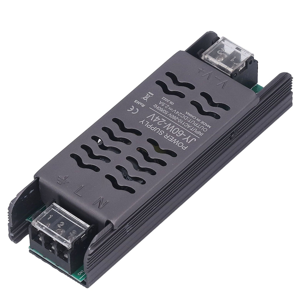 24V Power Supply 60W DC24V IP20 AC110 to 260V to 24V Copper Aluminum Alloy Hollow Design LED Transformer